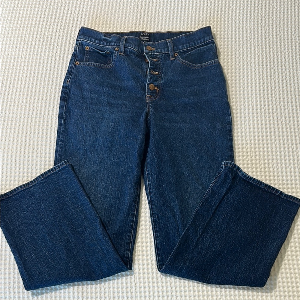 J.Crew Full Length Wide Leg Button-Fly Jeans, Size 28